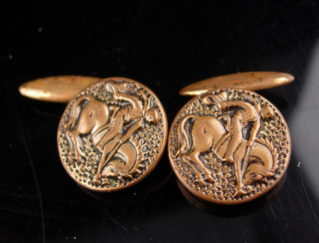 Victorian Cowboy Cufflinks / Horse set / Equestrian gift / Western Wedding / rodeo cowboy / bucking bronco set