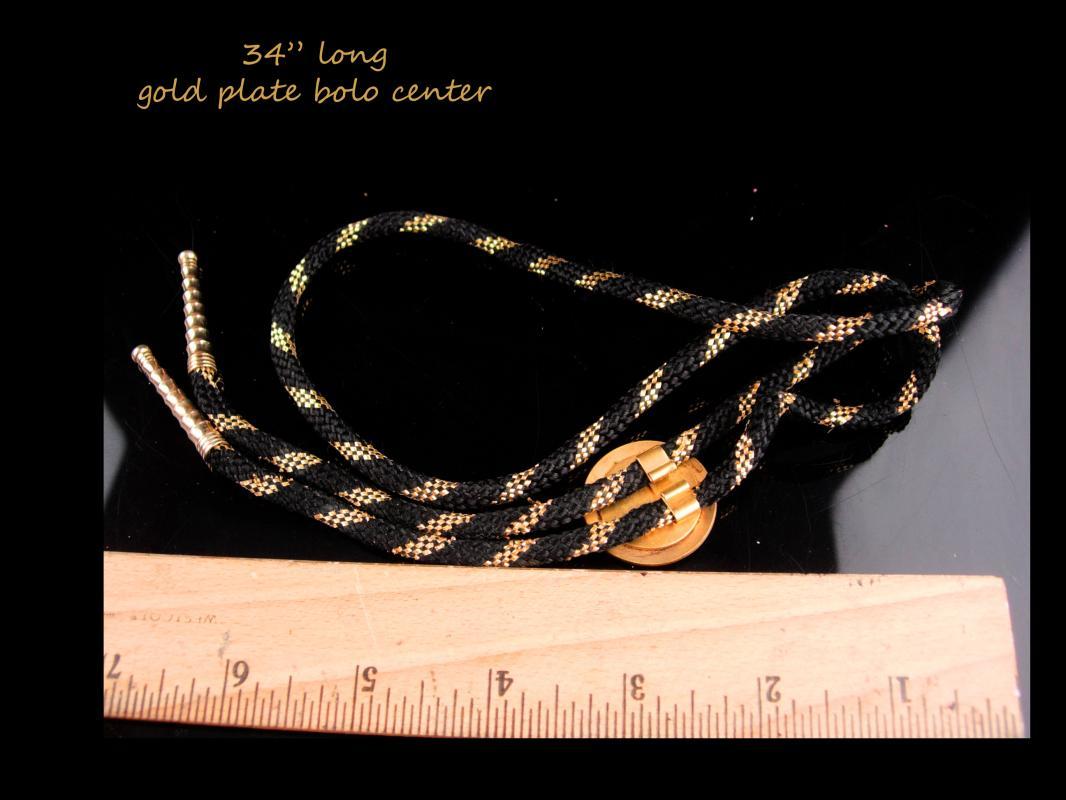 Fancy Gold stripe Bolo / Cowboy Indian / Rodeo rider / eagle Biker gift / Great Seal of Michigan / I will defend / coat of arms