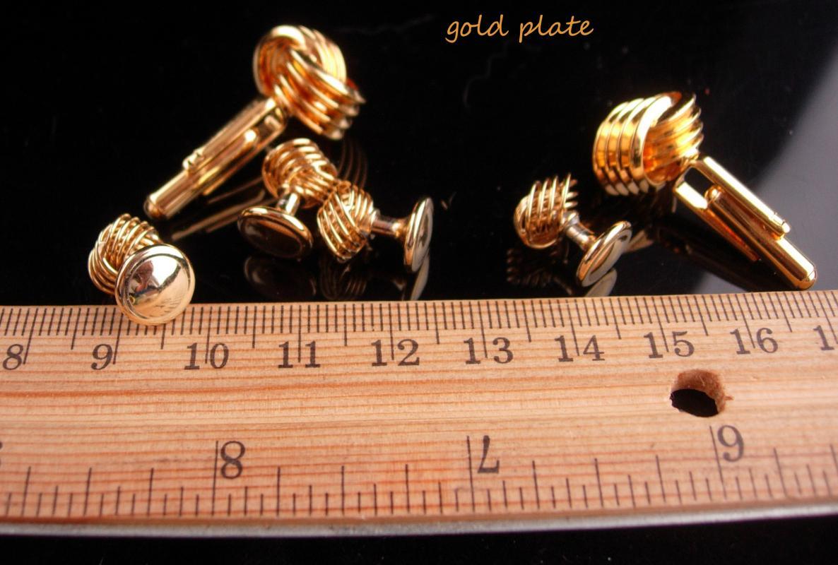 LOVE knot Cufflinks / vintage tuxedo set / Wedding eternity button studs / gold anniversary gift / groom gift