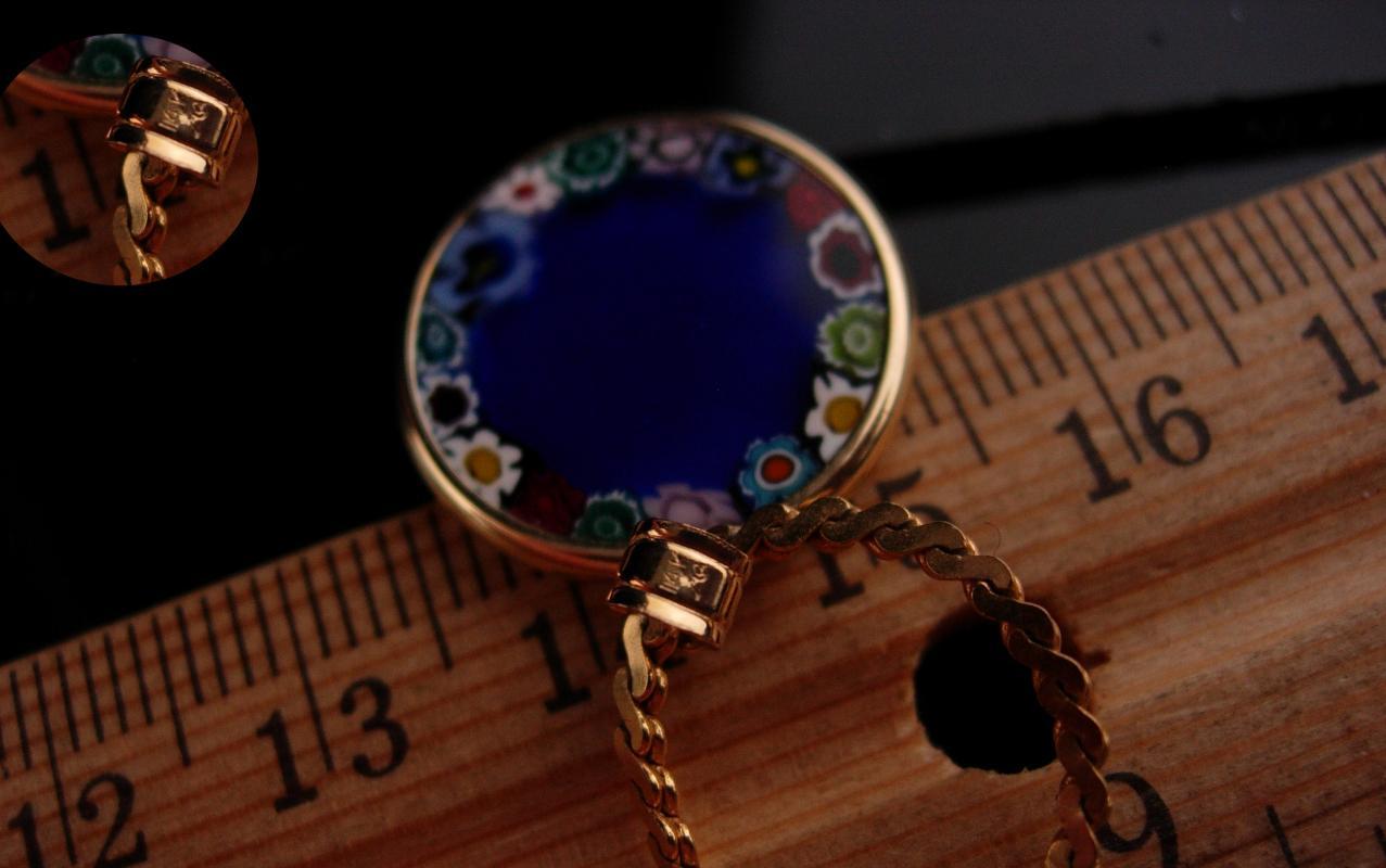 14kt Gold Angel necklace / Millefiori victorian cherub / vintage Fine Estate Jewelry / Friendship gift / anniversary gift