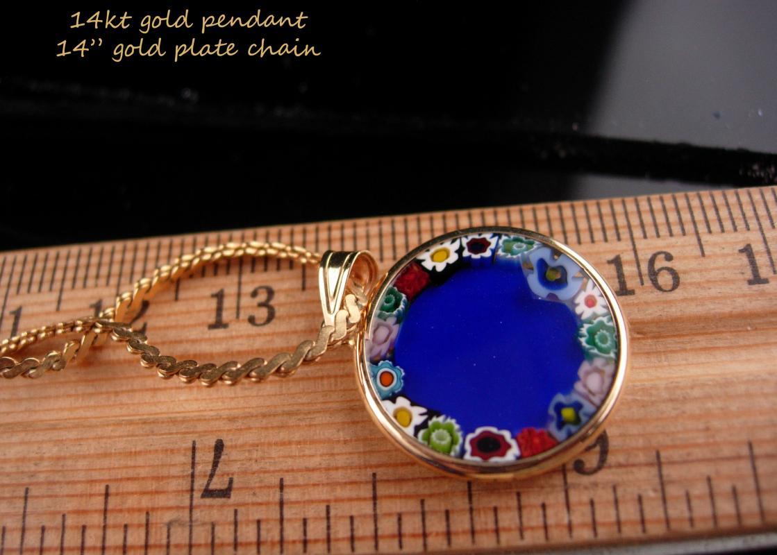 14kt Gold Angel necklace / Millefiori victorian cherub / vintage Fine Estate Jewelry / Friendship gift / anniversary gift