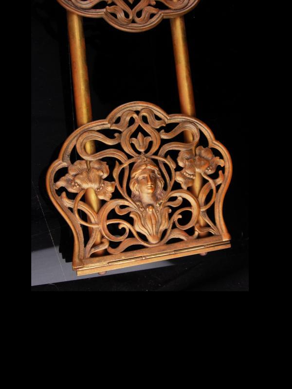 Alphonzo Mucha Bookends / Antique Art nouveau goddess / brass expandable victorian hinged bookends / Author writer gift / housewarming gift
