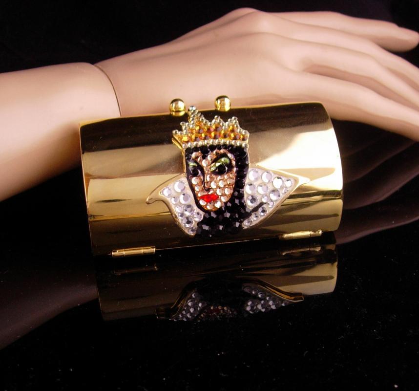 Queen Lipstick case / Disney Rhinestone purse accessory / Evil Queen / bride gift / sister birthday / daughter gift / hinged compact case