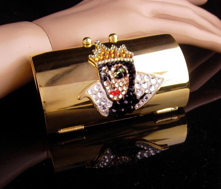 Queen Lipstick case / Disney Rhinestone purse accessory / Evil Queen / bride gift / sister birthday / daughter gift / hinged compact case