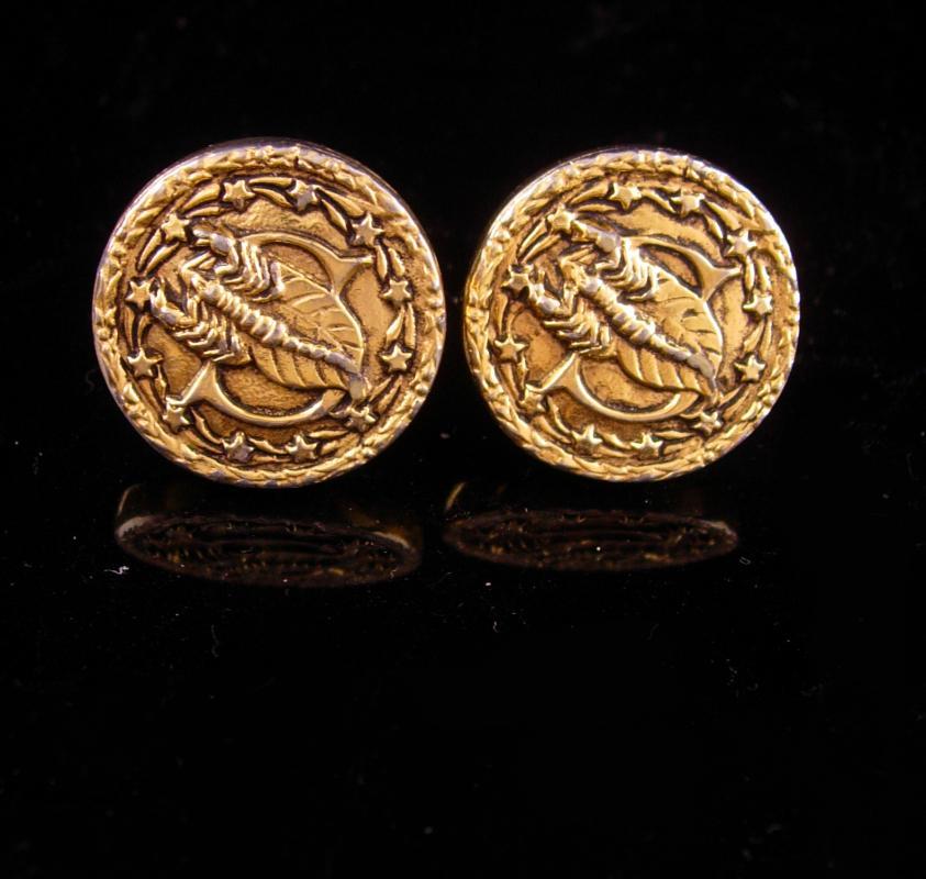 SCORPIO Cufflinks / Vintage mens gift / gold Horoscope set / October November birthday / Astrology / anniversary gift / scorpion stars