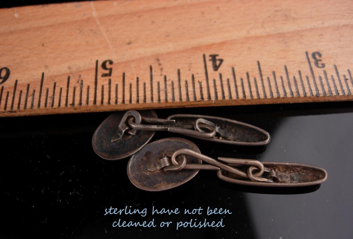Antique sterling cufflinks / victorian blue stars / civil war era / silver Celestial Jewelry / astronomy / astronomer gift / political gift
