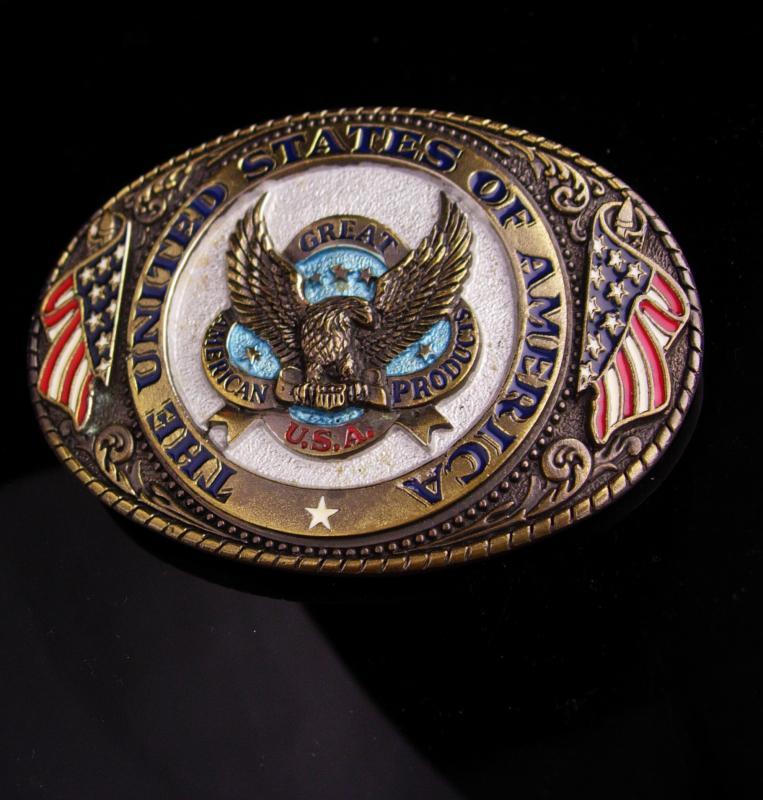 1986 Eagle BUCKLE / United States of America / flag buckle / biker gift / Patriotic American flag / Political buckle made in USA