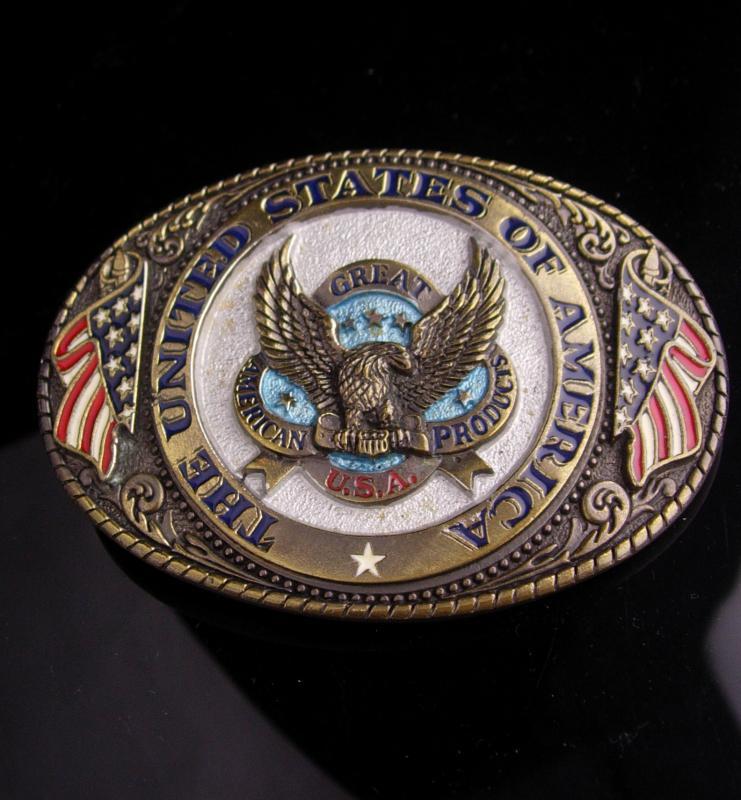 1986 Eagle BUCKLE / United States of America / flag buckle / biker gift / Patriotic American flag / Political buckle made in USA