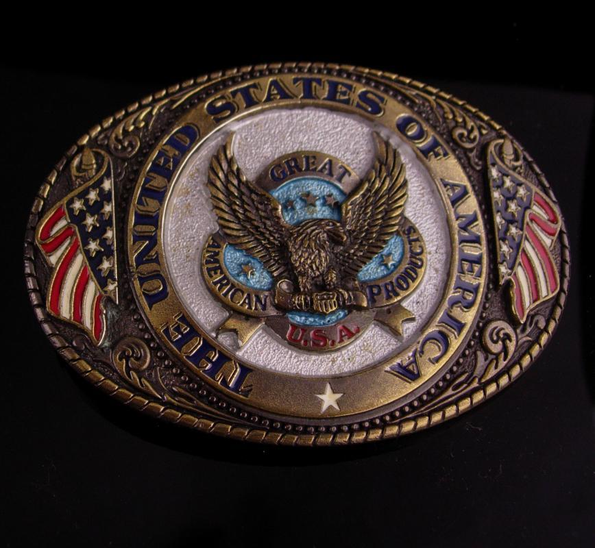 1986 Eagle BUCKLE / United States of America / flag buckle / biker gift / Patriotic American flag / Political buckle made in USA