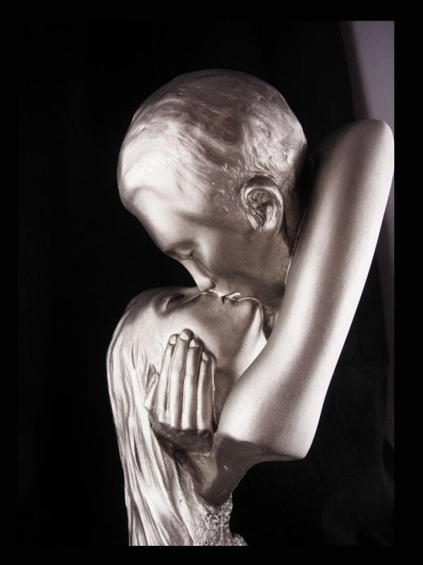 Vintage Nude Statue / Signed Sculpture / Female Male lovers / 20