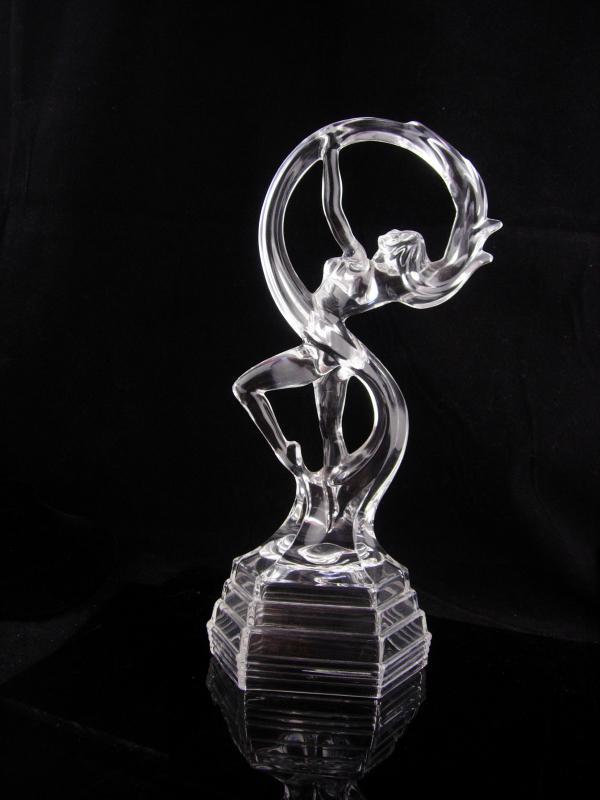 Art deco Nude statue / erotic glass figurine / Vintage mythical Nude / Boudoir statue / Flapper dancing nude / anniversary gift