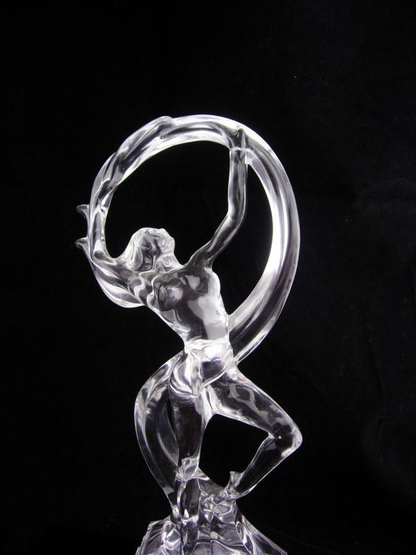 Art deco Nude statue / erotic glass figurine / Vintage mythical Nude / Boudoir statue / Flapper dancing nude / anniversary gift