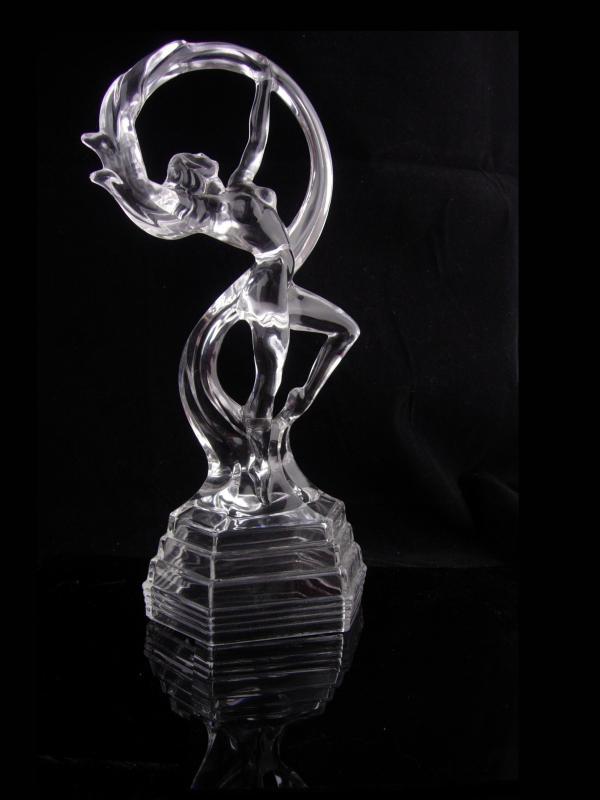 Art deco Nude statue / erotic glass figurine / Vintage mythical Nude / Boudoir statue / Flapper dancing nude / anniversary gift