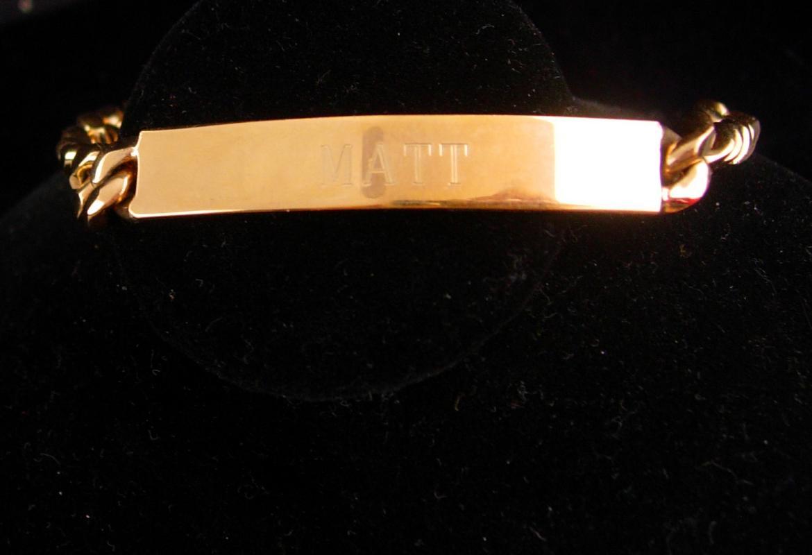 I Love Matt Bracelet / gold filled ID bracelet / Matt Birthday / Graduation gift / mens Id bracelet / personalized gift / gold jewelry
