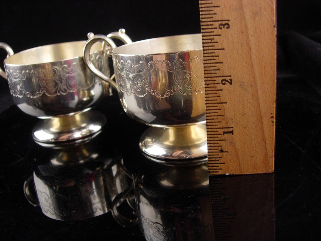 2 piece Antique Tea set / Engravable Cremer sugar / ornate etchings / fancy vintage serving set / wedding gift / Empire ESC silver plate