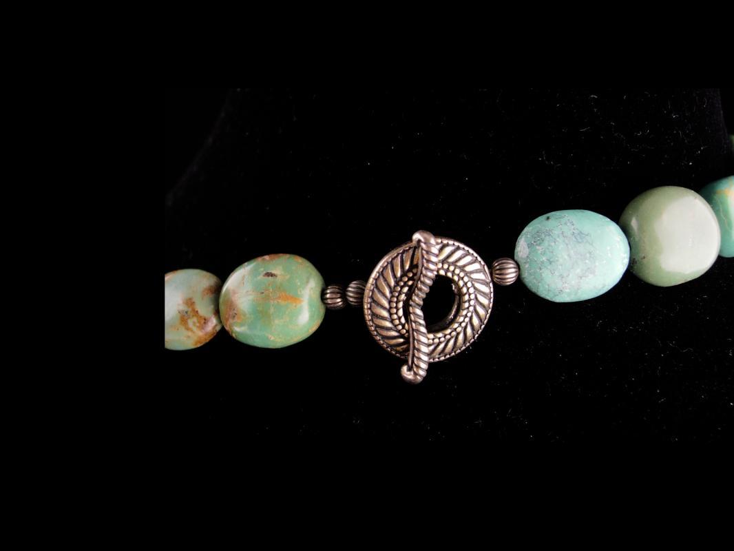Chunky LARGE turquoise Necklace / signed sterling pendant / Carolyn Pollack / Vintage Tribal Jewelry / Hippie style / indian design / turquoise choker