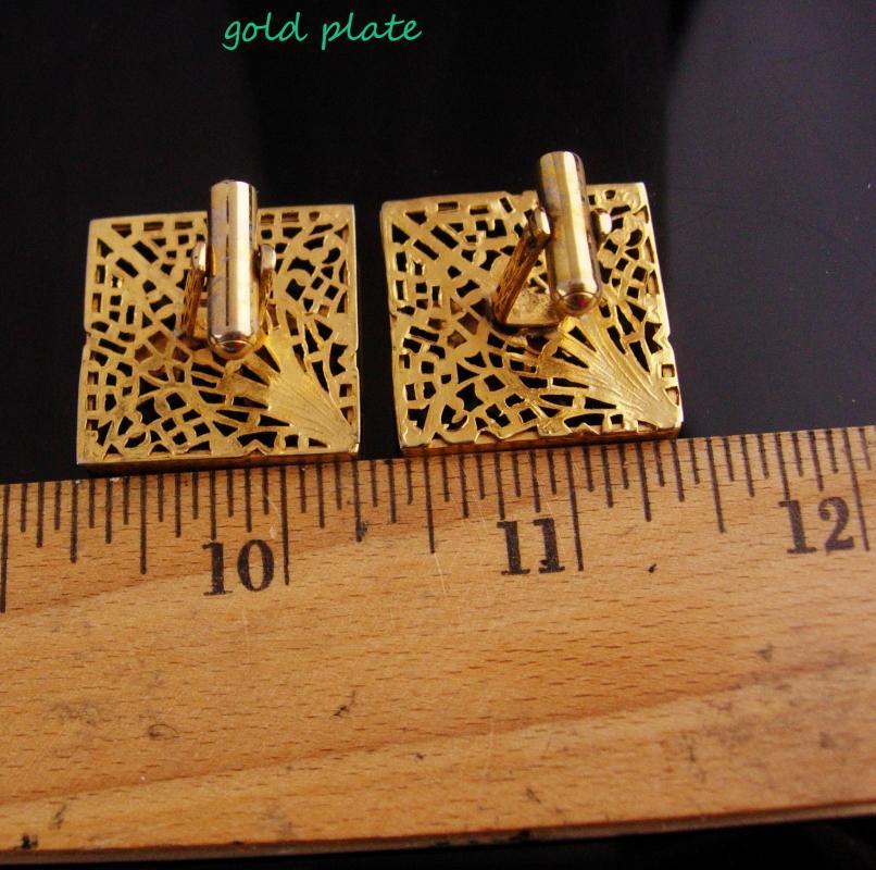 Vintage Devil Cufflinks / unusual gold filigree / demon satan / grotesque figural with horns / gold mens cuff links novelty memento mori