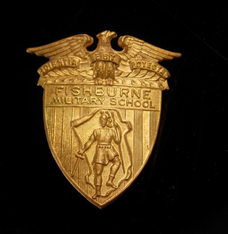 Vintage Fishburne military Badge / military academy / Army JROTC / robert E lee / Military school hat badge / cadet shield badge