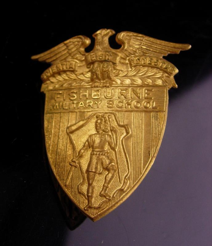 Vintage Fishburne military Badge / military academy / Army JROTC / robert E lee / Military school hat badge / cadet shield badge