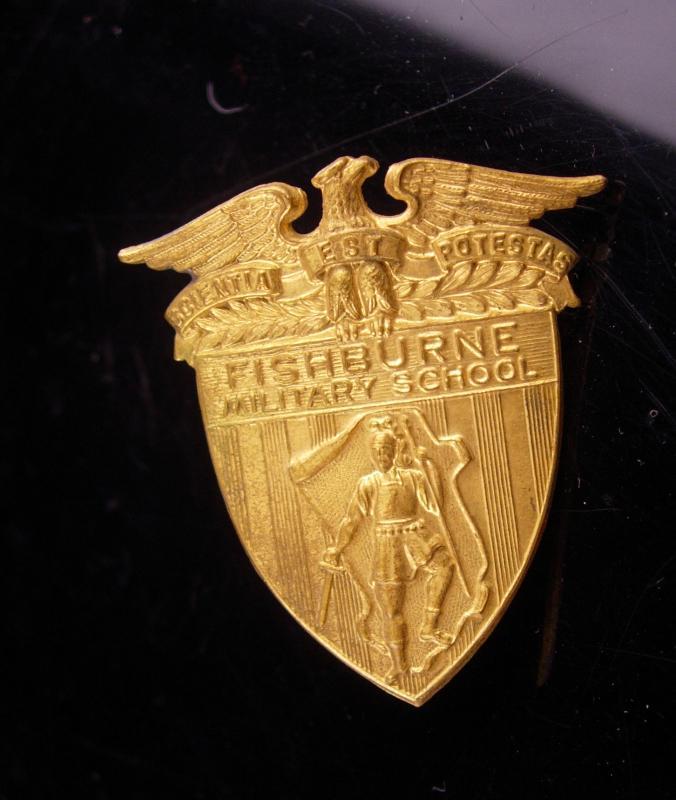 Vintage Fishburne military Badge / military academy / Army JROTC / robert E lee / Military school hat badge / cadet shield badge