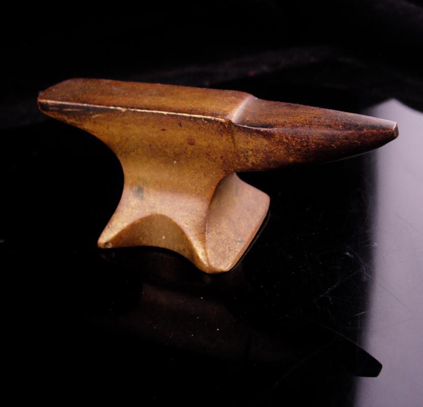 Vintage Blacksmith Anvil / brass metalsmith tool / Jewelers anvil / welder gift / Handyman Dad / novelty paperweight gift / jewelry tool