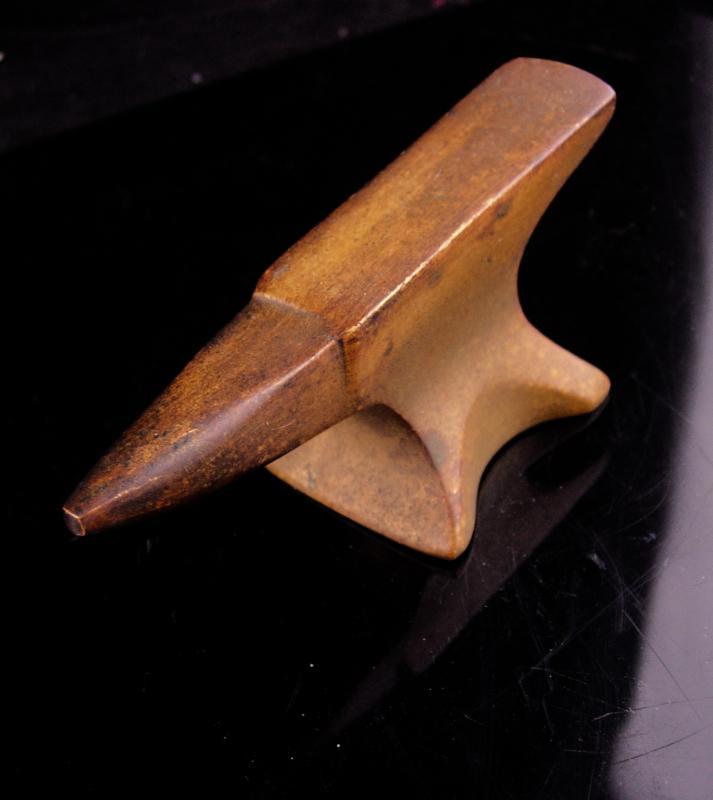 Vintage Blacksmith Anvil / brass metalsmith tool / Jewelers anvil / welder gift / Handyman Dad / novelty paperweight gift / jewelry tool