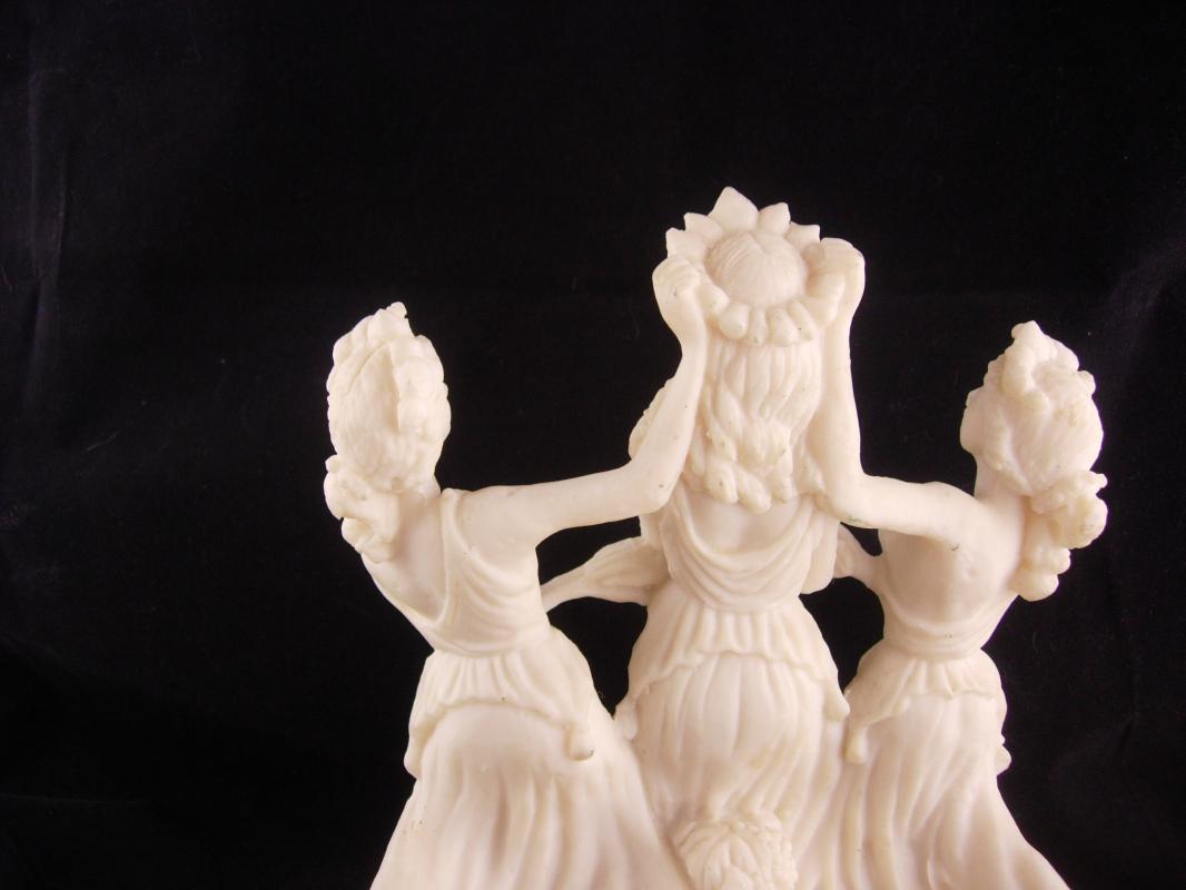 Erotic 3 graces statue - large vintage sculpture - Vintage nude goddess - Greek Mythology - large Mythical dancers - signed muses