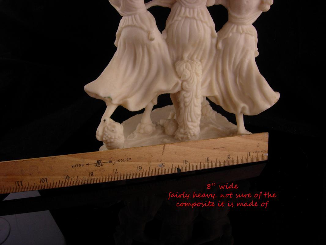 Erotic 3 graces statue - large vintage sculpture - Vintage nude goddess - Greek Mythology - large Mythical dancers - signed muses