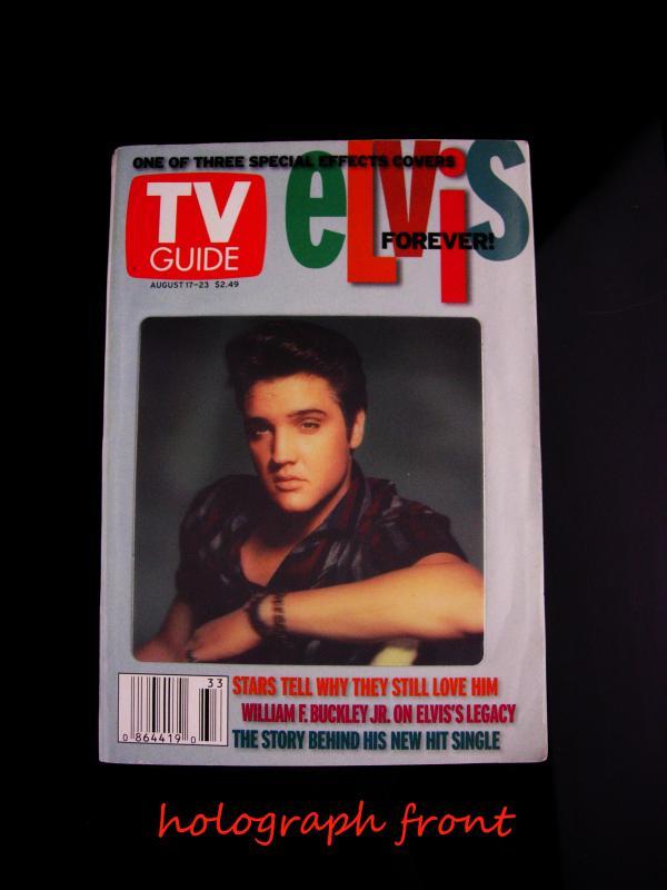 Holography ELVIS TV Guide - Vintage 3D portrait - Special effects holograph hologram - Memphis Tennessee Rock and roll Collectors - August