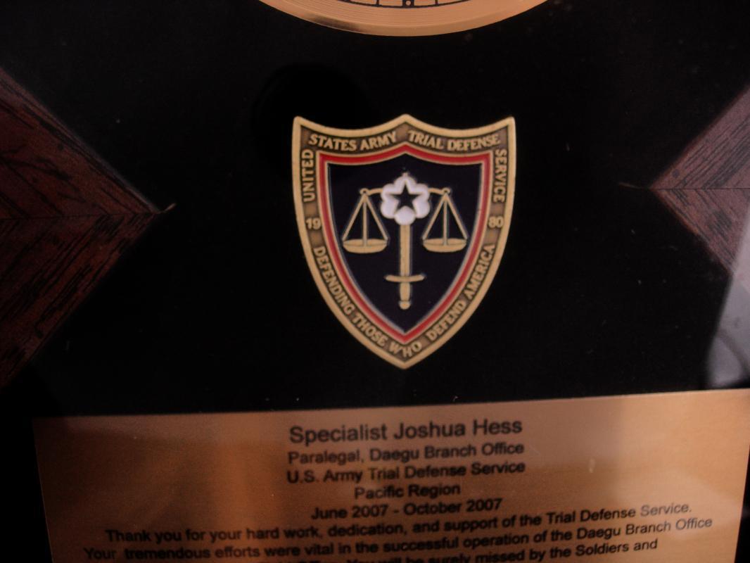 Taegeuk South Korea Flag Box - US Army Paralegal - Trial defense Service - Daegu Branch - Yongsan - Wall Clock - Lawyer gift - Joshua Hess