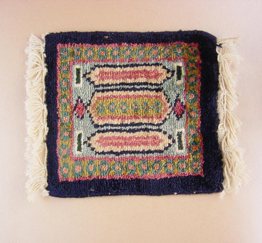 Vintage Miniature Carpet - Doll house persian rug - Arabian carpet - magic carpet - flying carpet - thick woven blue rug