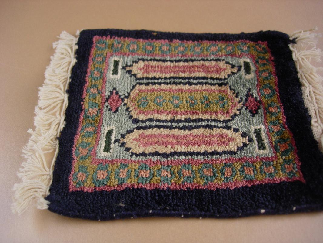 Vintage Miniature Carpet - Doll house persian rug - Arabian carpet - magic carpet - flying carpet - thick woven blue rug