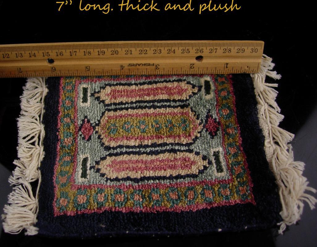 Vintage Miniature Carpet - Doll house persian rug - Arabian carpet - magic carpet - flying carpet - thick woven blue rug