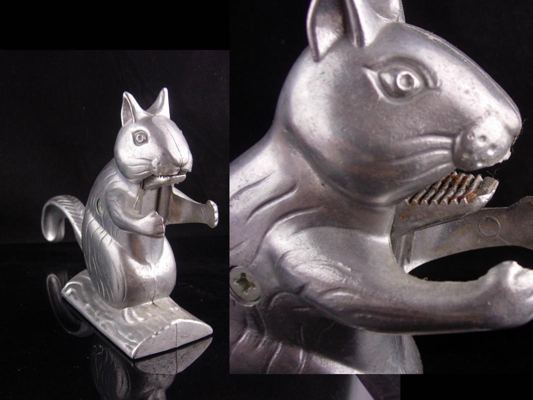 Squirrel nutcracker - vintage metal kitchen gift - animal lover gift - novelty nutcracker - animated squirrel - bachelor party gift