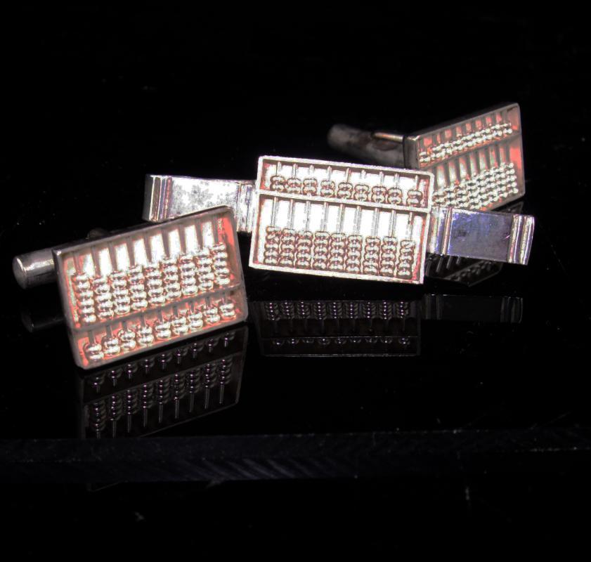Sterling Abacus cufflinks set - WORKING Abacus Tie clip - Math mechanical Professors gift - Graduation gift - mens silver cufflinks set