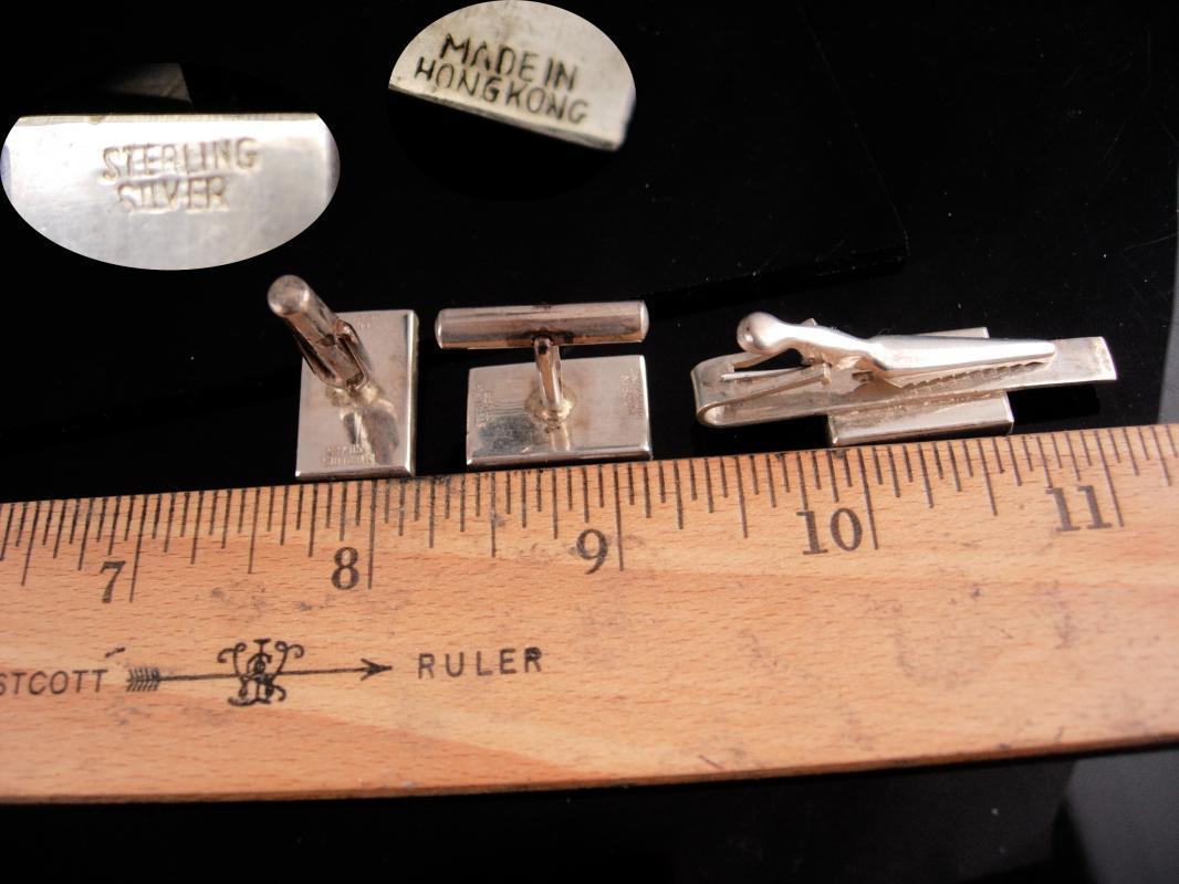 Sterling Abacus cufflinks set - WORKING Abacus Tie clip - Math mechanical Professors gift - Graduation gift - mens silver cufflinks set