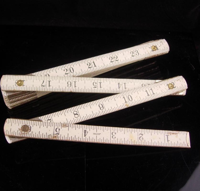 Vintage JAPAN Ruler - fold out white measure - architect gift - mathematician - teacher professor gift - craft destash -carpenter ruler