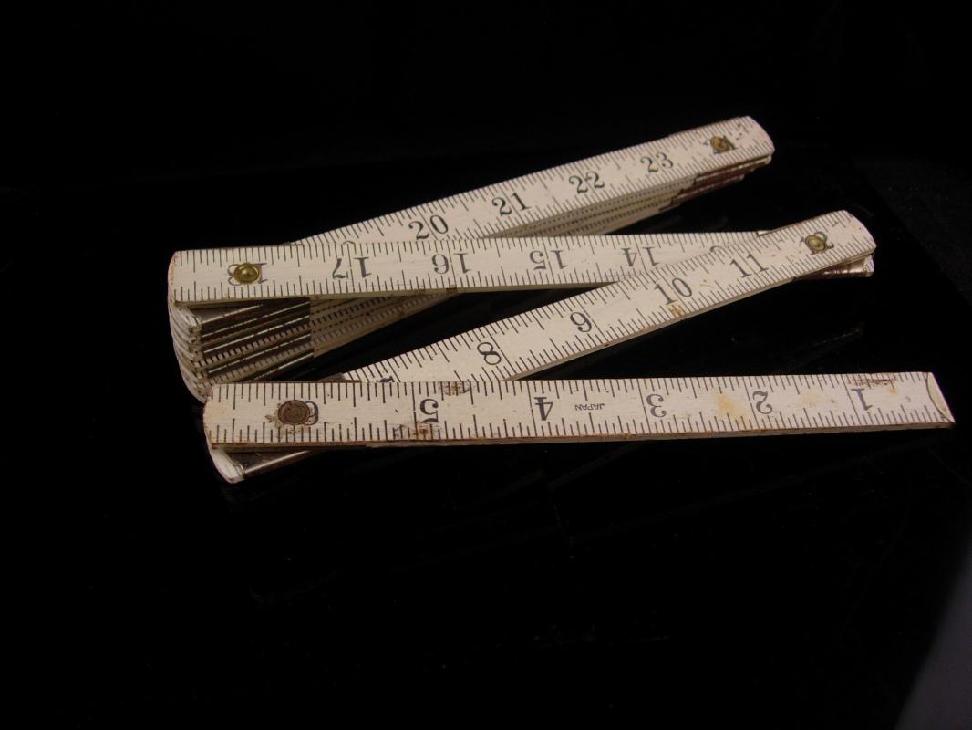 Vintage JAPAN Ruler - fold out white measure - architect gift - mathematician - teacher professor gift - craft destash -carpenter ruler