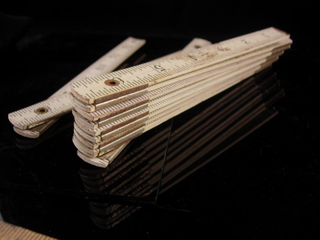 Vintage JAPAN Ruler - fold out white measure - architect gift - mathematician - teacher professor gift - craft destash -carpenter ruler