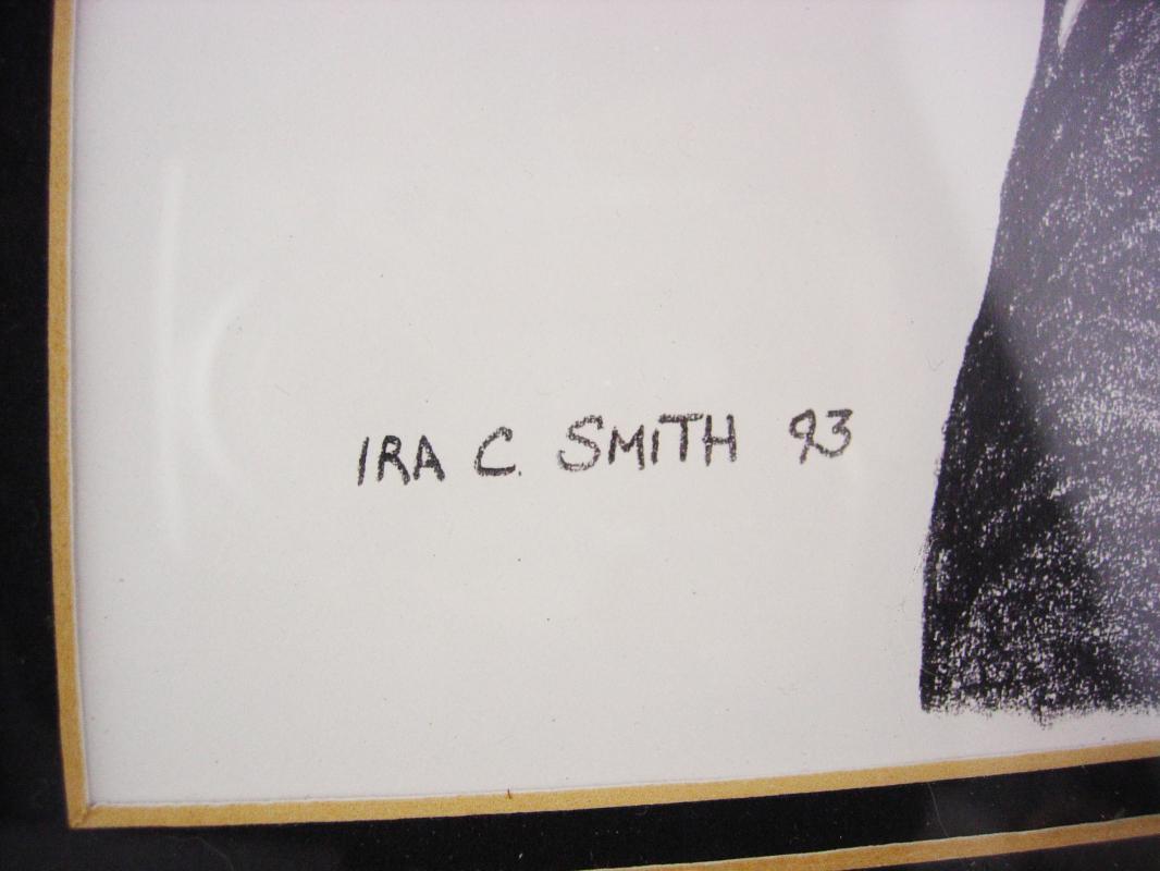 Signed pencil etching - erotic gay interest - Ira C Smith - Framed male nude - leathermen art - Alternative Illustration -graphite nude