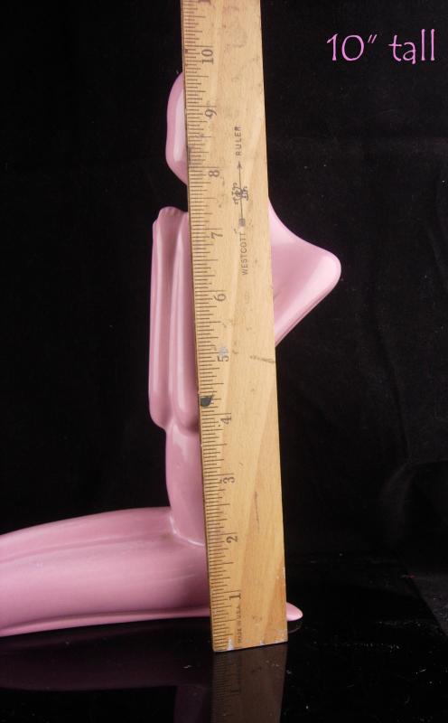 Art deco Statue - Vintage pink sculpture - female woman - Female sculpture - erotic ceramic - 10