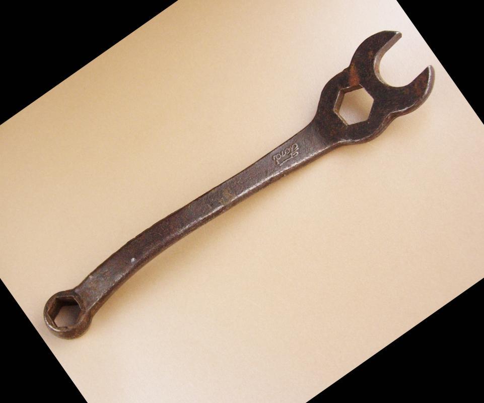 Antique Model T Wrench - Vintage tool - Mechanic gift - Combination wrench - Spark Plug & Cylinder Head Bolt - Ford automobile Hex Open End