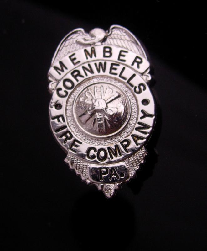 Vintage Fire Department Badge - Cornwells Fire Company - member pin - Firefighter gift - Bensalem Township - Bucks County Pennsylvania