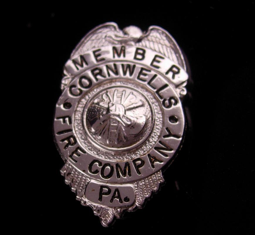 Vintage Fire Department Badge - Cornwells Fire Company - member pin - Firefighter gift - Bensalem Township - Bucks County Pennsylvania