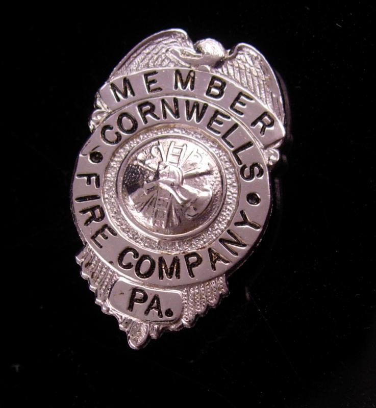 Vintage Fire Department Badge - Cornwells Fire Company - member pin - Firefighter gift - Bensalem Township - Bucks County Pennsylvania