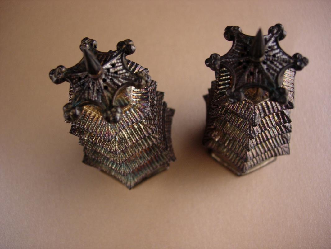 Vintage sterling Salt & Pepper shaker set - Pagoda set - 950 chinese silver - Oriental Asian design - wedding gift collector gift