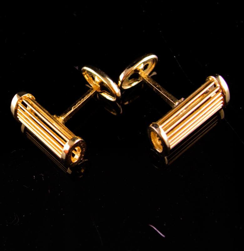 Tuxedo Cufflinks - Vintage Wedding set - groom cufflinks - Formal mens jewelry - gold modernist set - anniversary gift - father of the bride