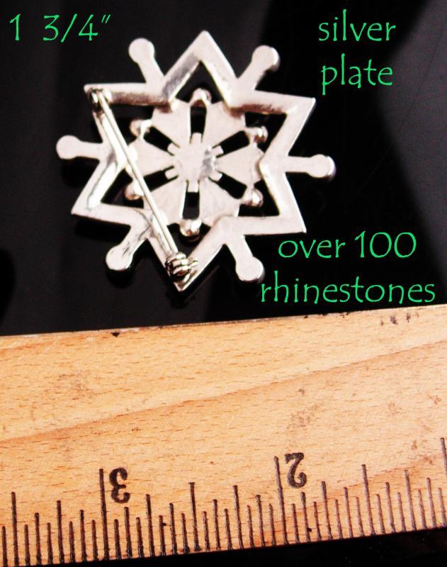 100 rhinestone pin - Starburst Rhinestone brooch - large Vintage pin - rhinestone star brooch - mystical jewelry - silver costume jewelry