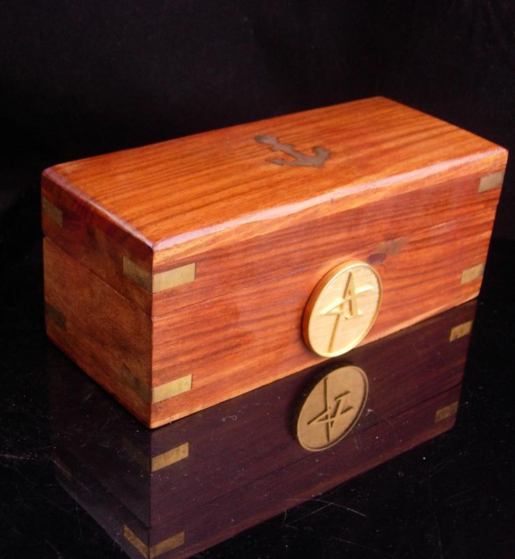 Mens embossed Ship Box - Nautical Anchor vintage gift - Initial A -Jewelry case - mens dresser box - gift for dad sailor- personalized gift