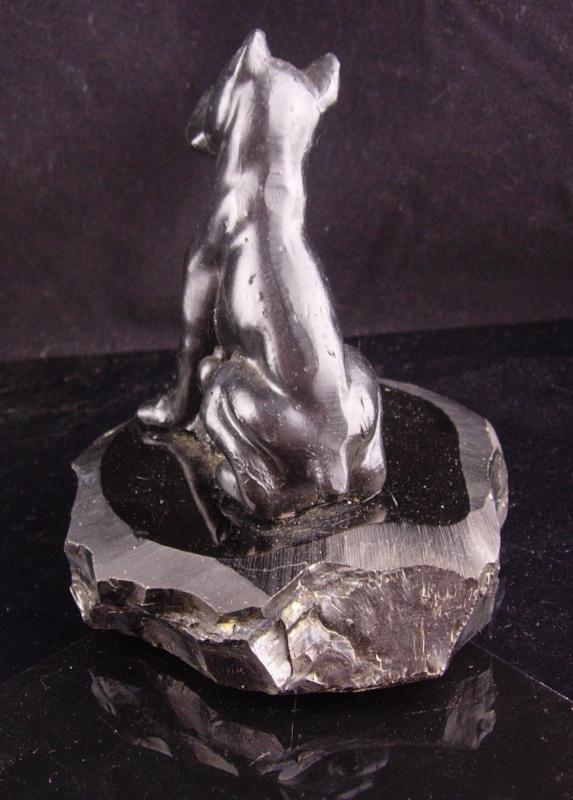 Vintage Dog statue - boxer gift - carved coal - bulldog figurine Animal Lover - mens gift - dog groomer gift - Anthracite folk art